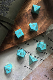 Turquoise Gemstone Dice Set - GAMETEEUK