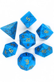 Turquoise Gemstone Dice Set - GAMETEEUK