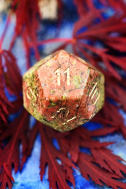 Unakite Gemstone Dice Set - GAMETEEUK
