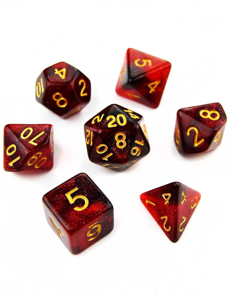 Vampiric Kiss - Blood Drop Acrylic Dice Set - GAMETEEUK