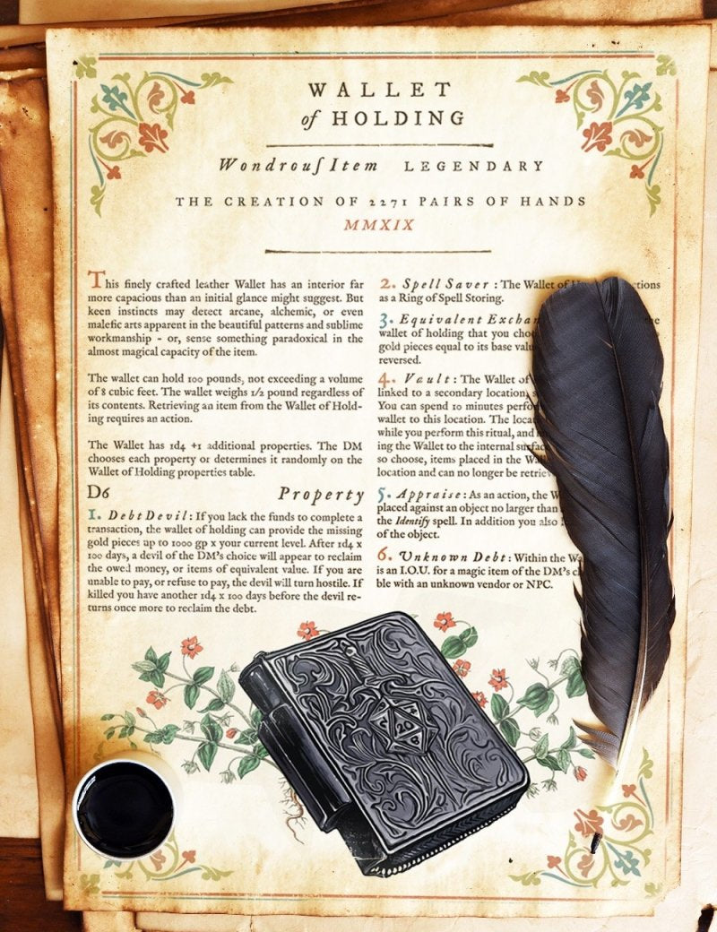 Wallet of Holding - Printable Item - GAMETEEUK